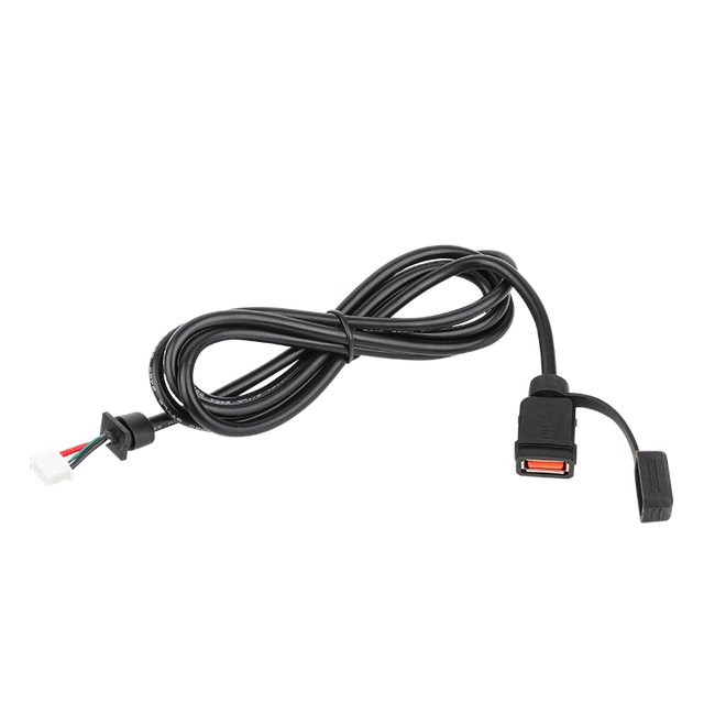Single USB-A Socket Cable used on motorcycles to charge mobile phones