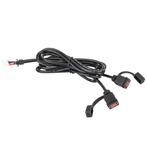 Dual USB-A Socket Cables used on motorcycles to charge mobile phones
