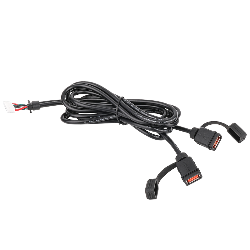 Dual USB-A Socket Cables used on motorcycles to charge mobile phones